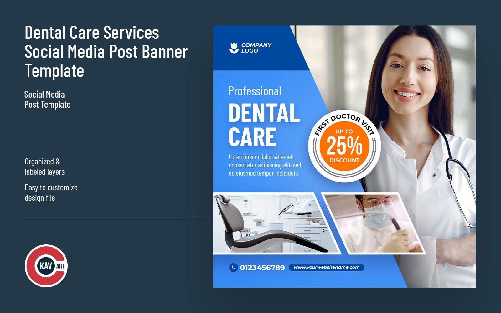 Dental Care Services Social Media Post Template