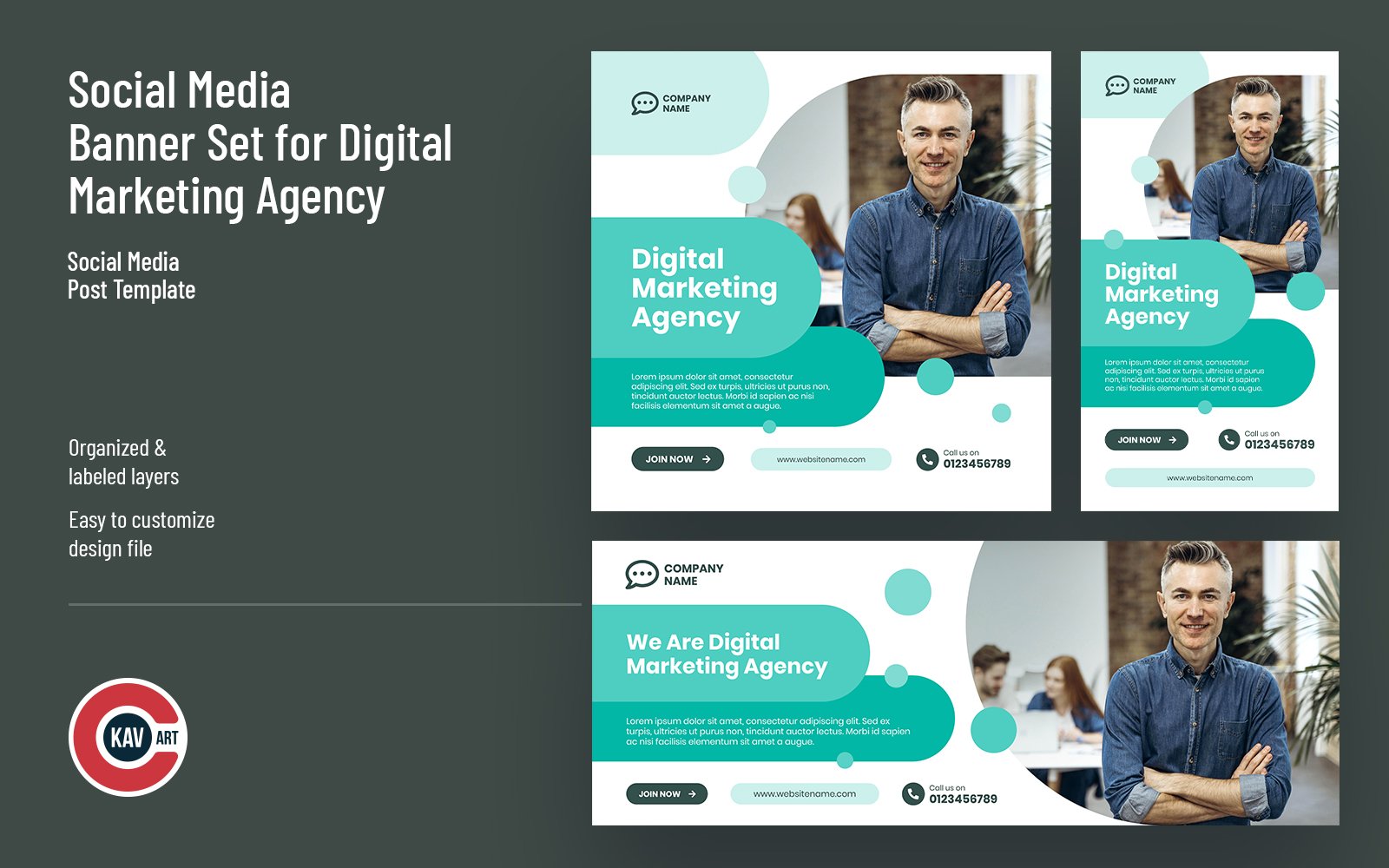Social Media Banner Set for Digital Marketing Agency
