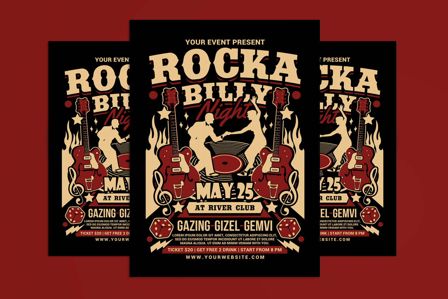 Rockabilly Music Night Flyer