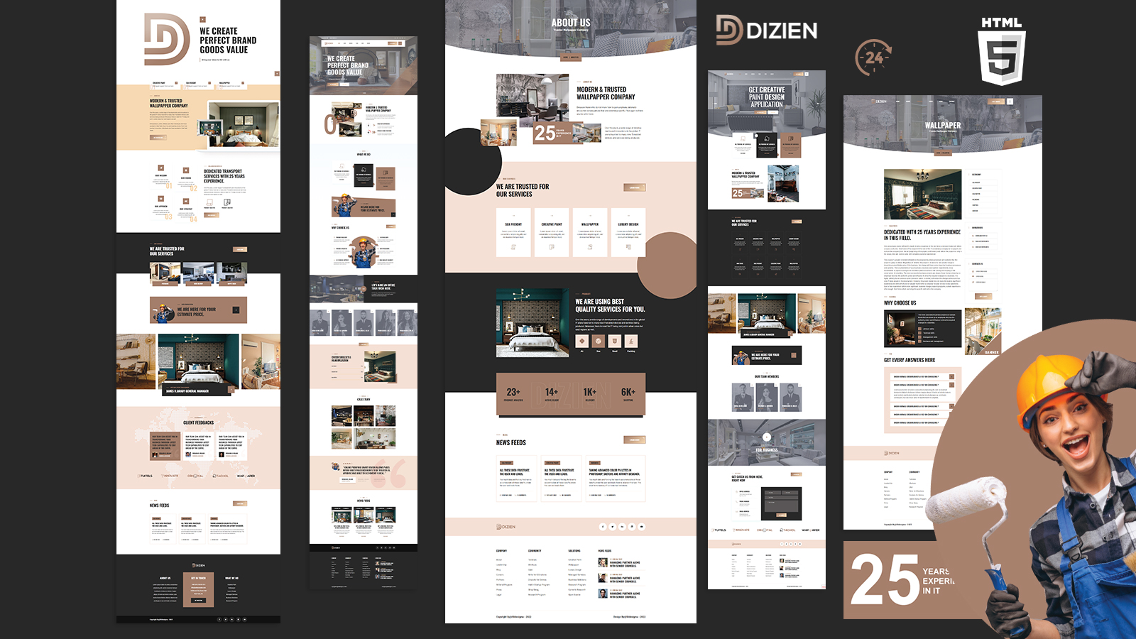 Dizien Elegant Interior Design HTML5 Website Template