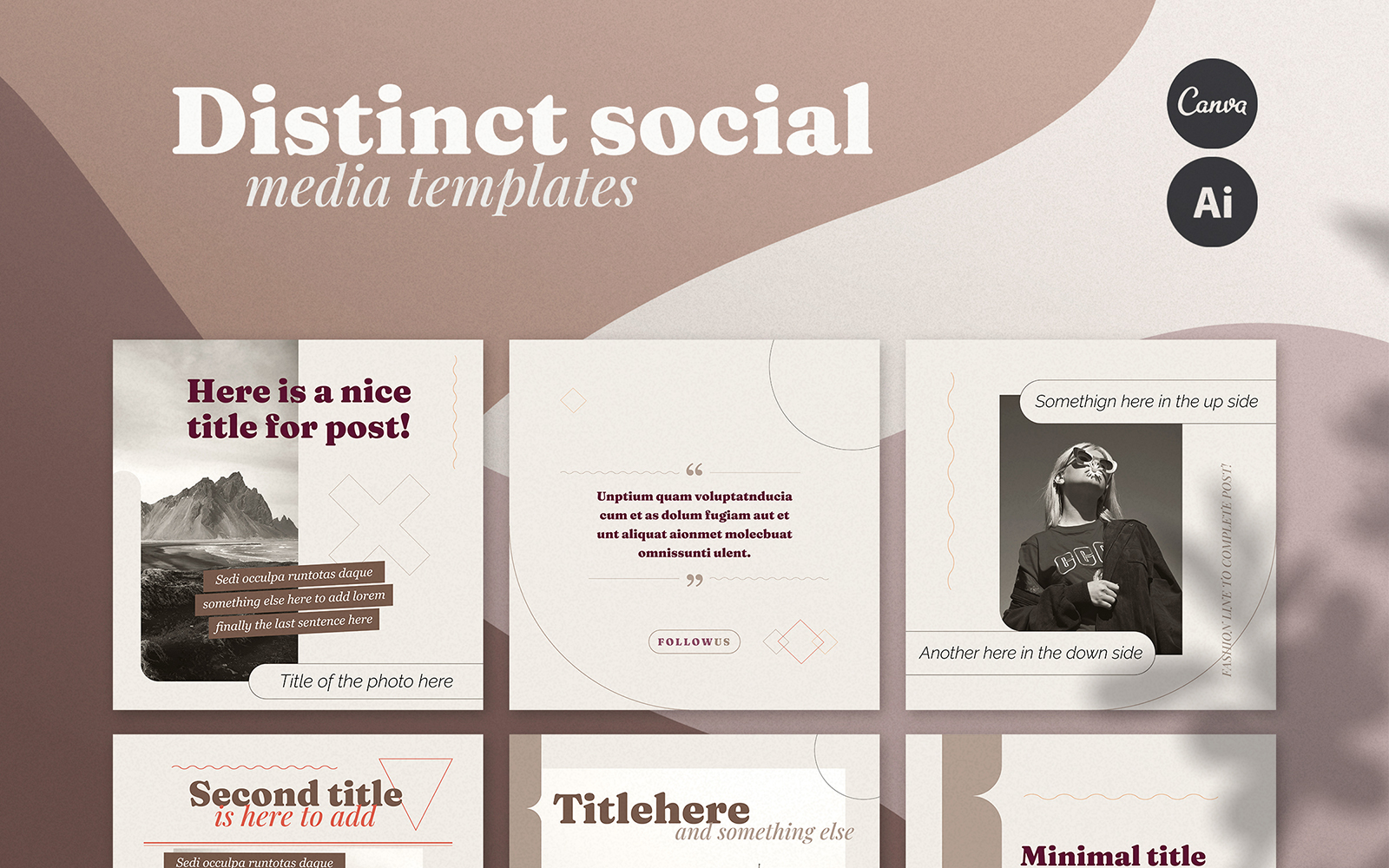 Distinct Social Media Templates