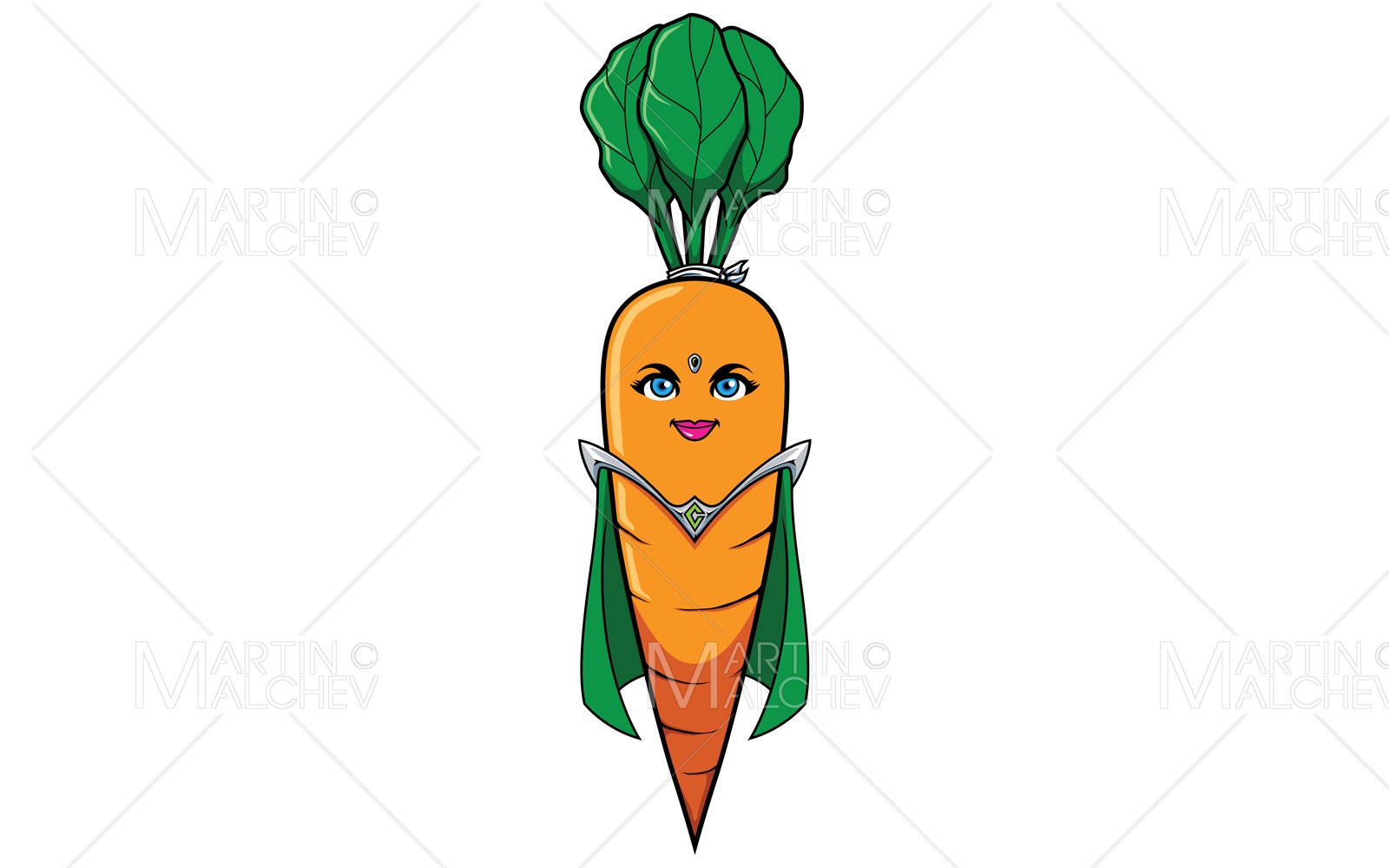 Carrot Superhero Mascot Vector Illustration