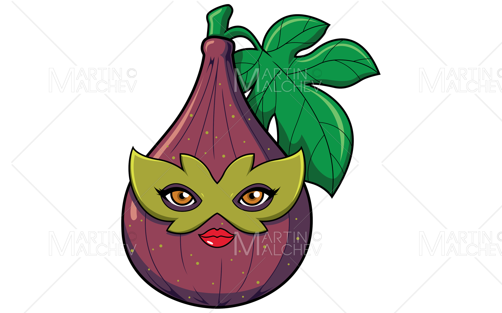 Fig Superhero Mascot Vector Illustration