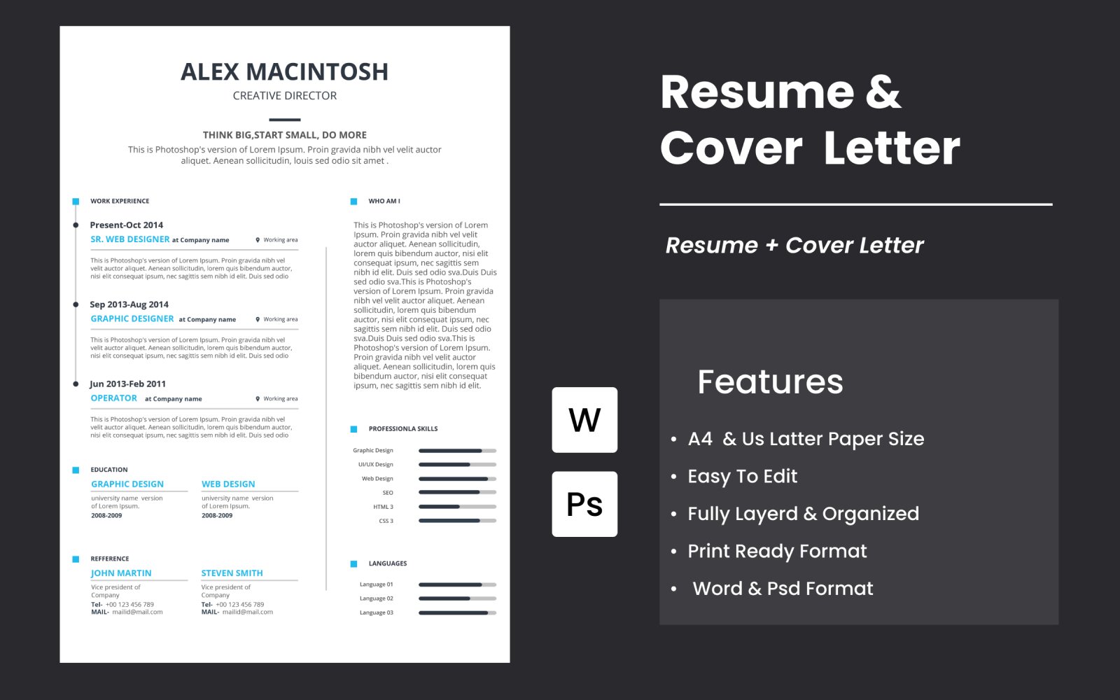 Minimalist CV and Resume Design
