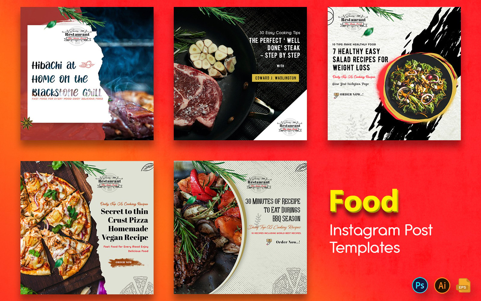 Food Social Media Post Templates