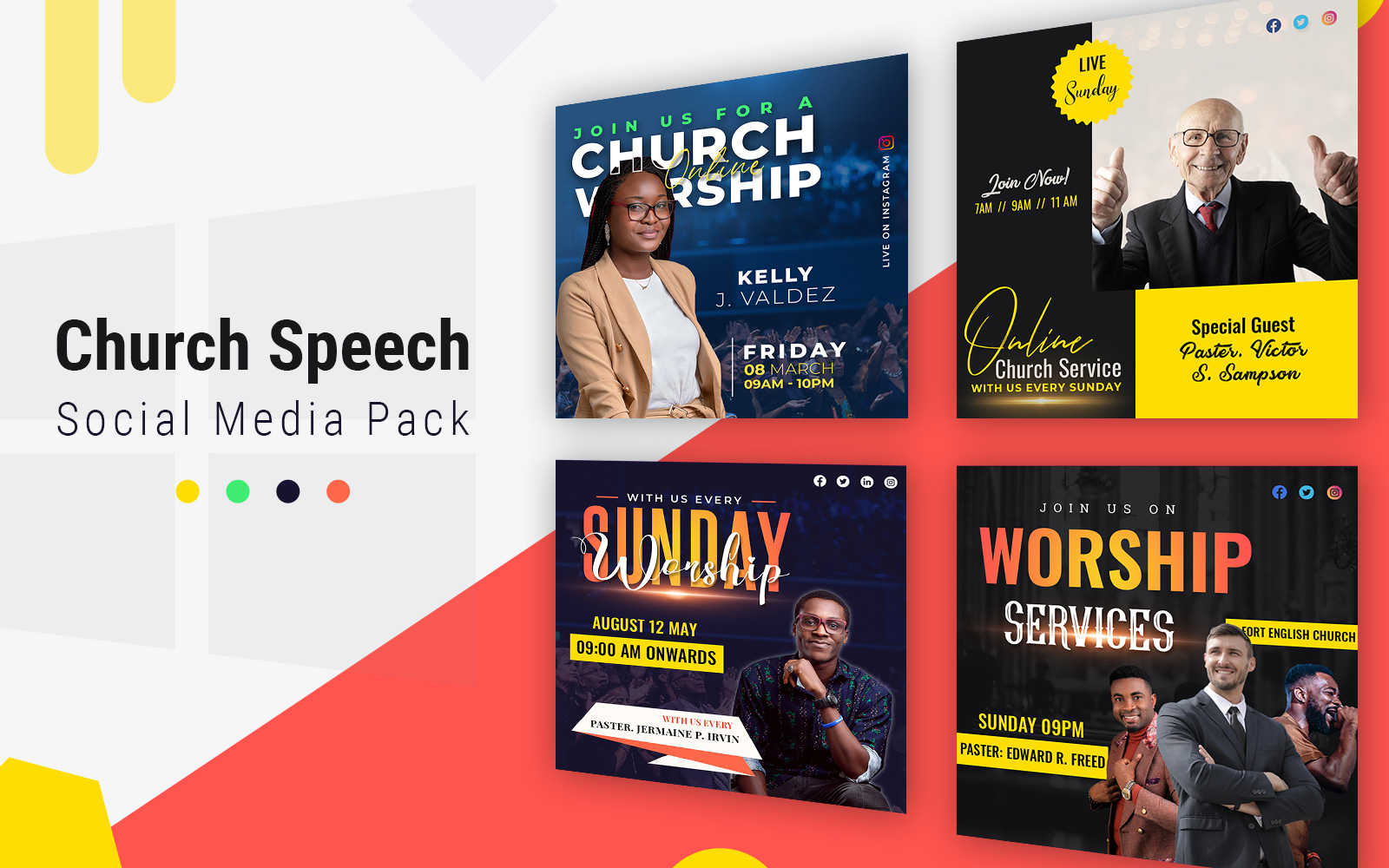 Church Speech Social Media Posts Templates