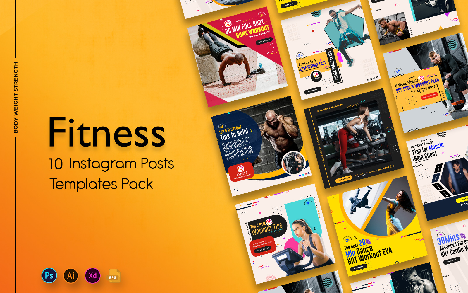 Fitness and Gym Social Media Posts Templates
