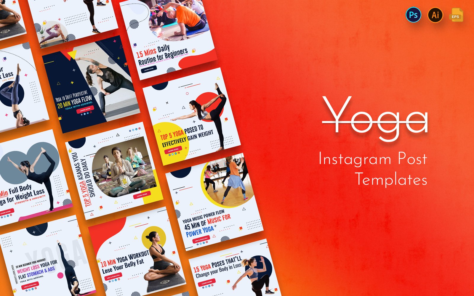 Yoga and Meditation Social Media Post Template