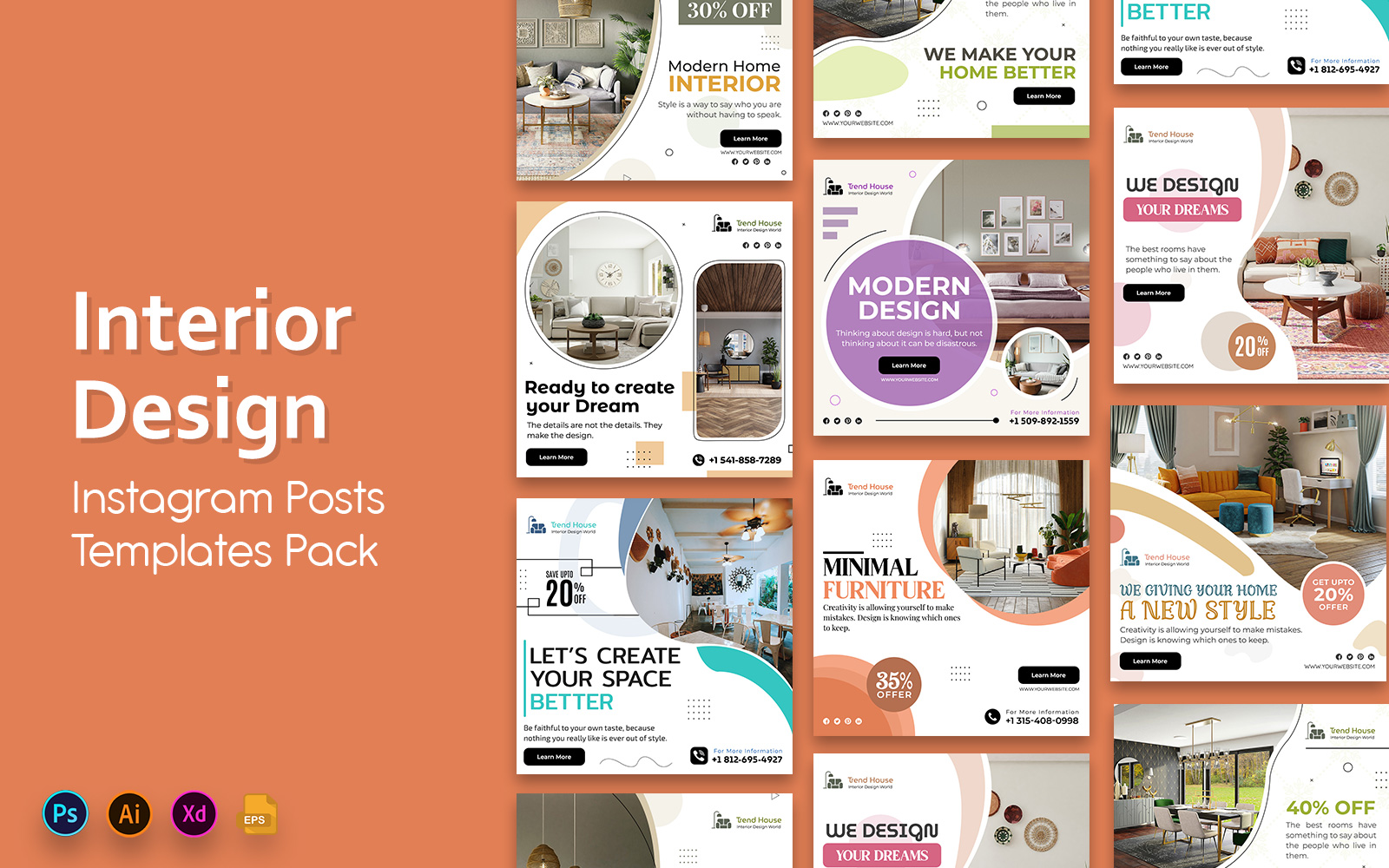 Interior Design Social Media Post Templates