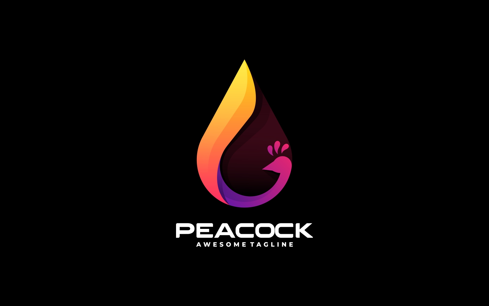 Vector Peacock Color Gradient Logo