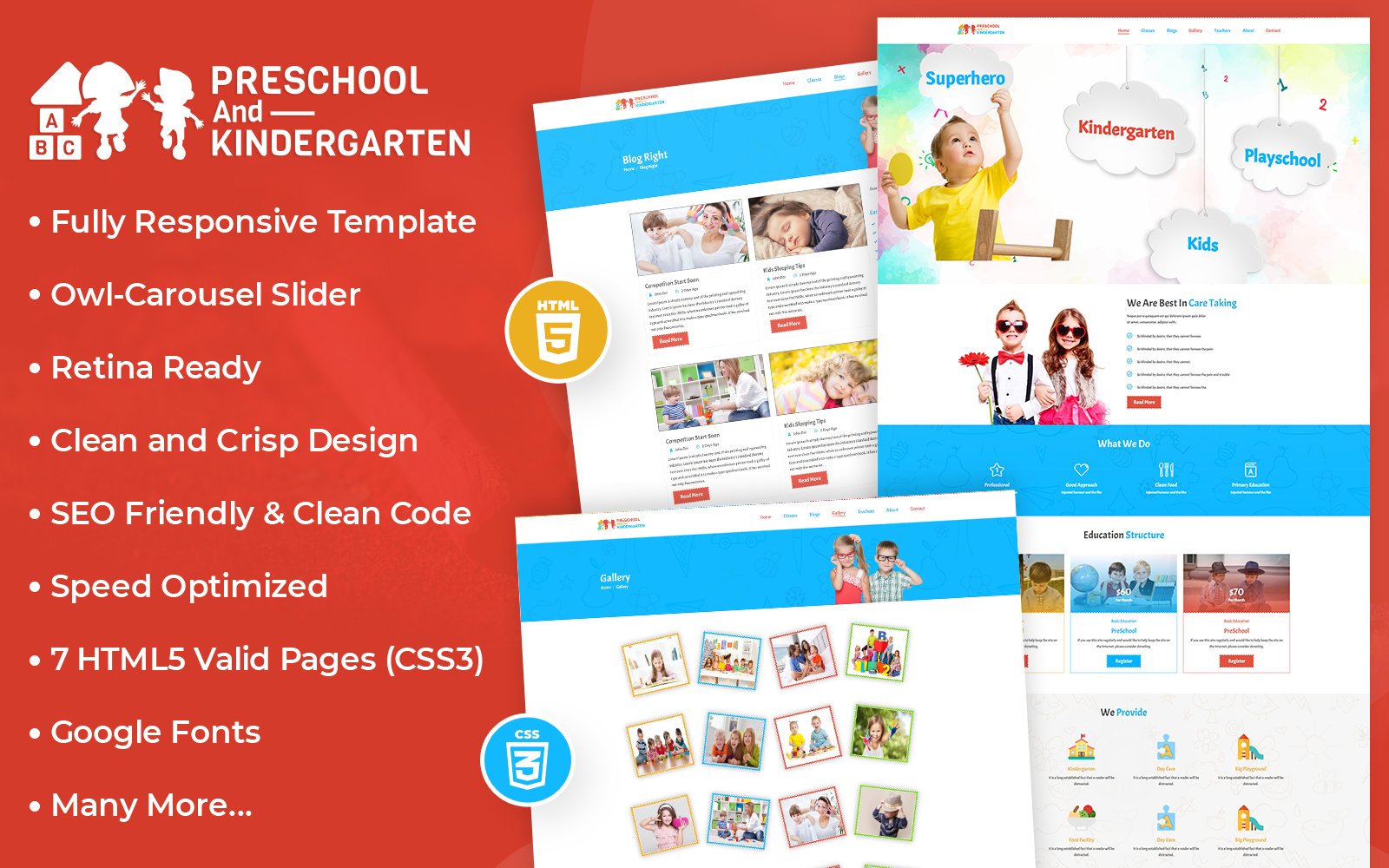 Preschool and Kindergarten HTML Template