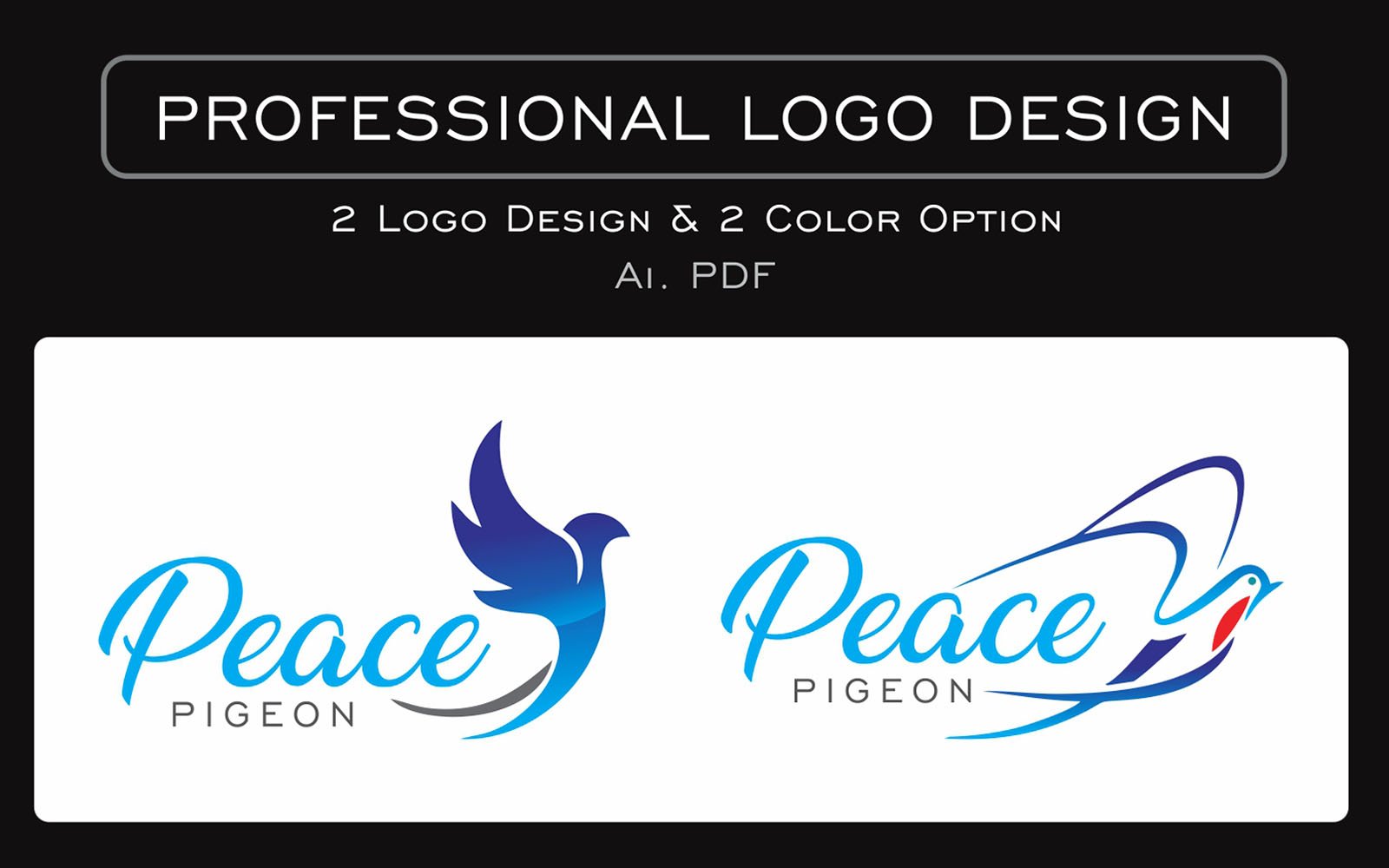 Pigeon vector logo design symbol of peace & humanity icon.
