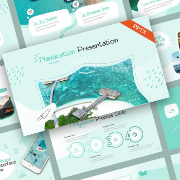 Beach Blue PowerPoint Templates 252438