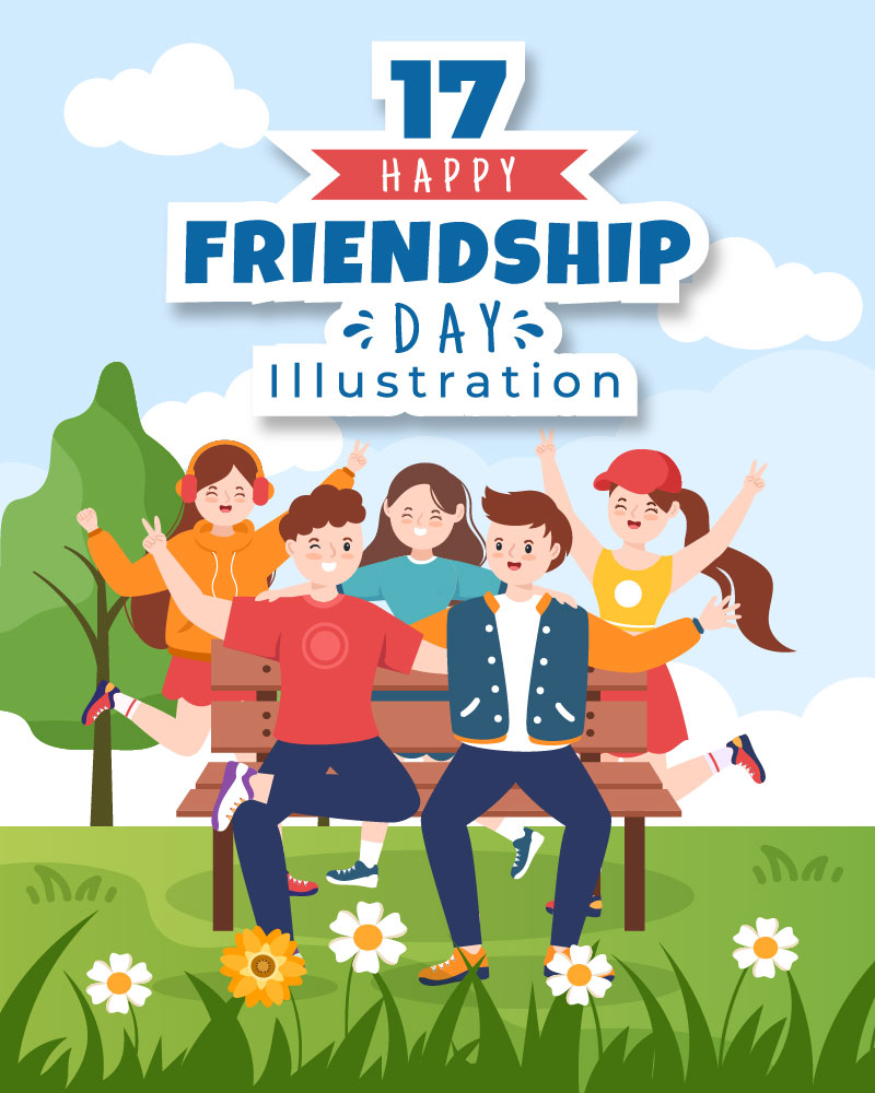 17 Happy Friendship Day Cartoon Illustration