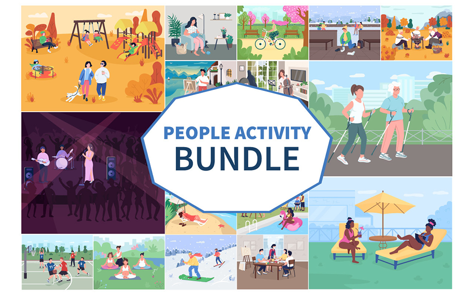 People Activity Illustrations Bundle