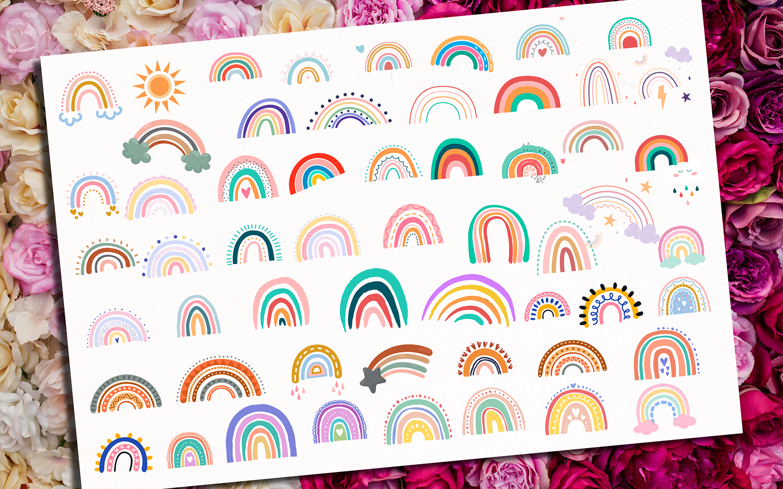 Rainbow Clipart Illustration, Rainbow Set
