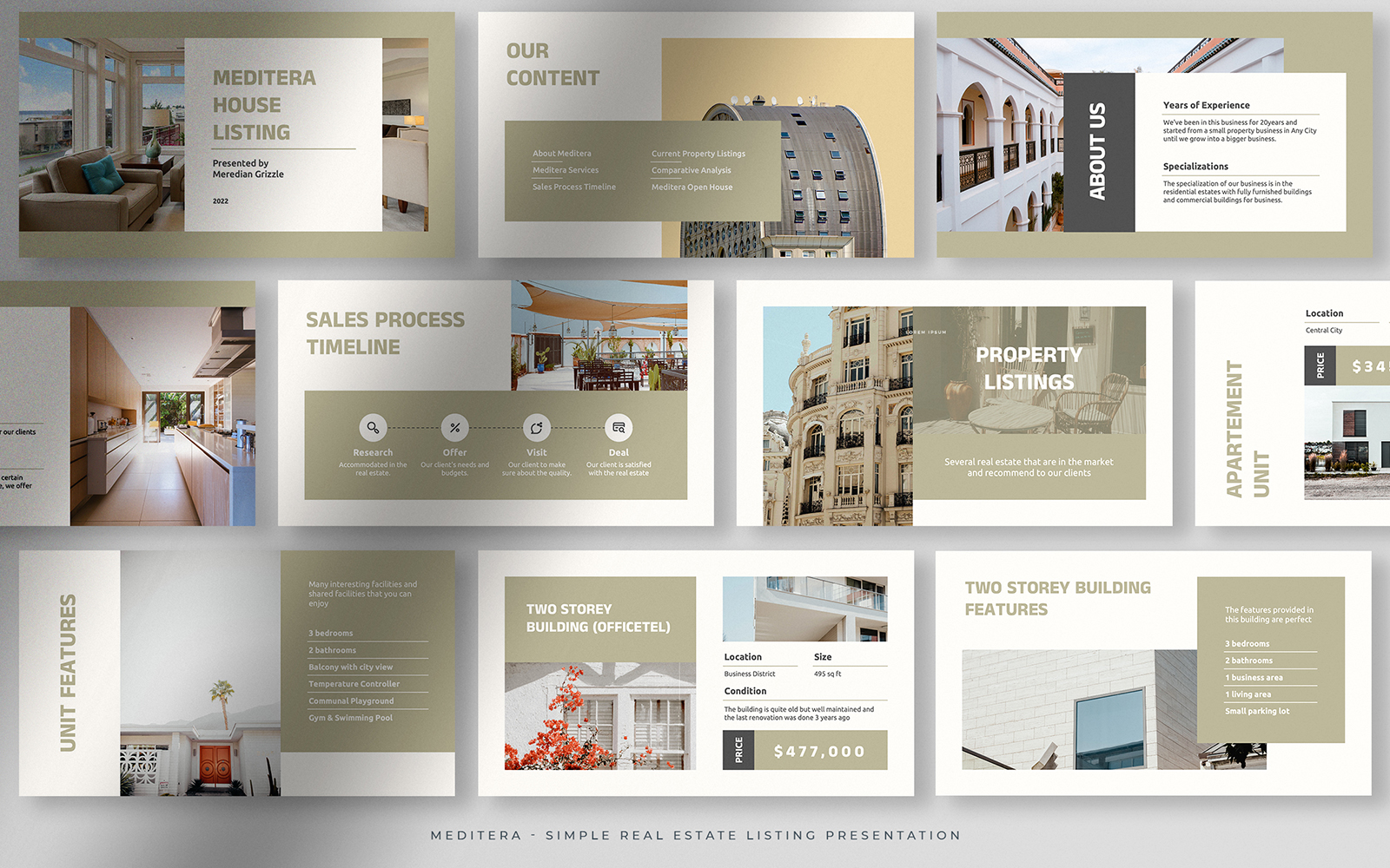 Meditera - Khaki Simple Real Estate Listing Presentation