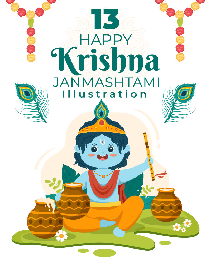 13 Happy Krishna Janmashtami Illustration