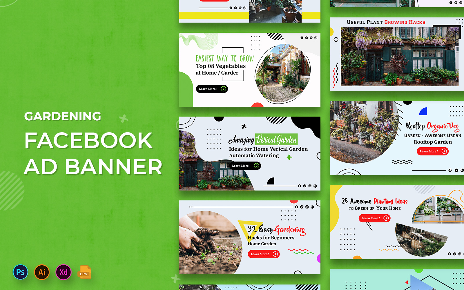 Home Garden Facebook Ad Banners Template