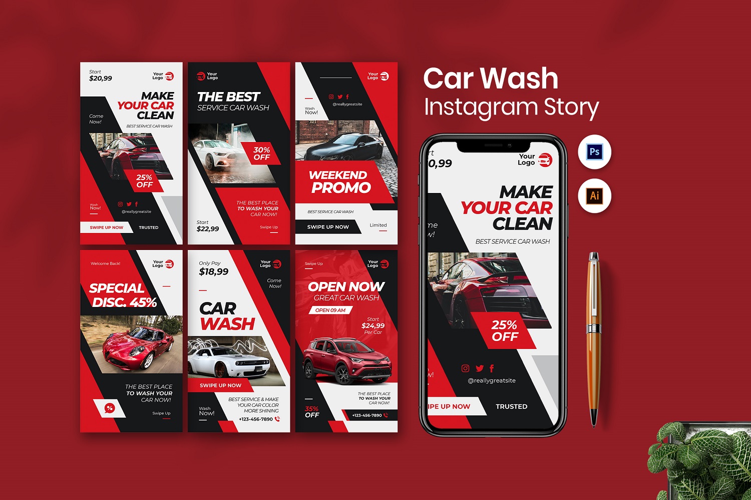Car Wash Instagram Story Template