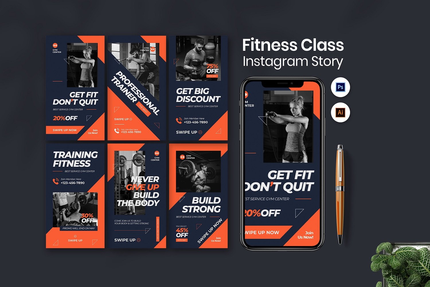 Fitness Center Instagram Story Template