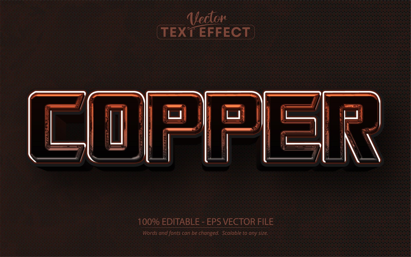 Copper - Editable Text Effect, Metal And Brown Color Text Style, Graphics Illustration