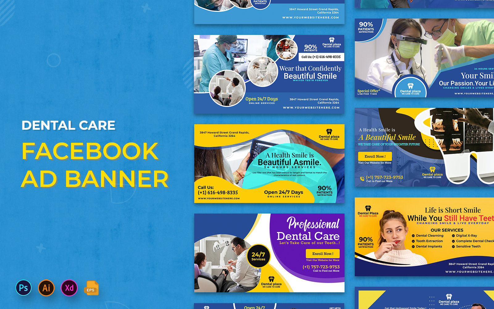 Dentist and Dental Care Facebook Ad Banners