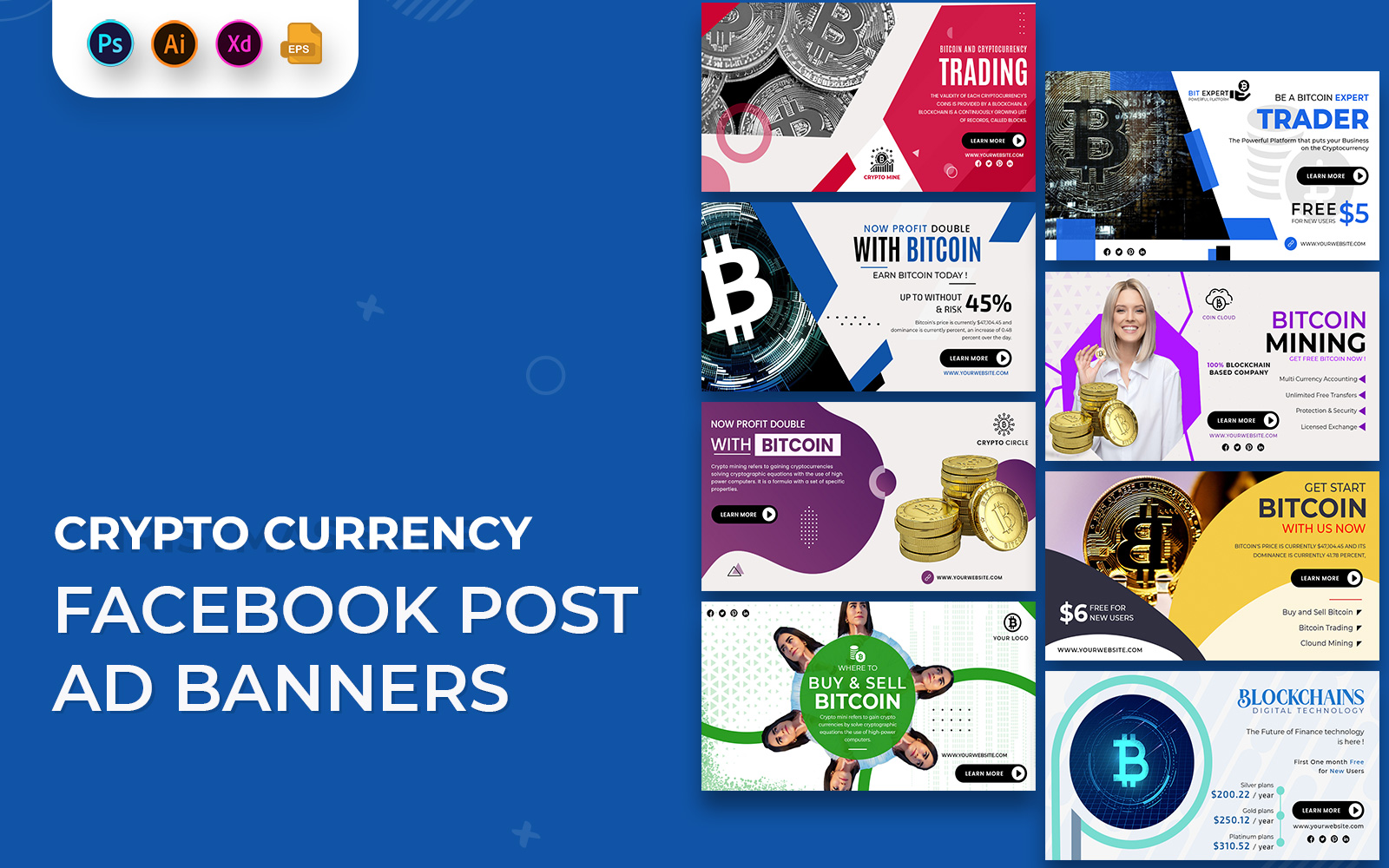 Cryptocurrency and NFT Facebook Ad Banners