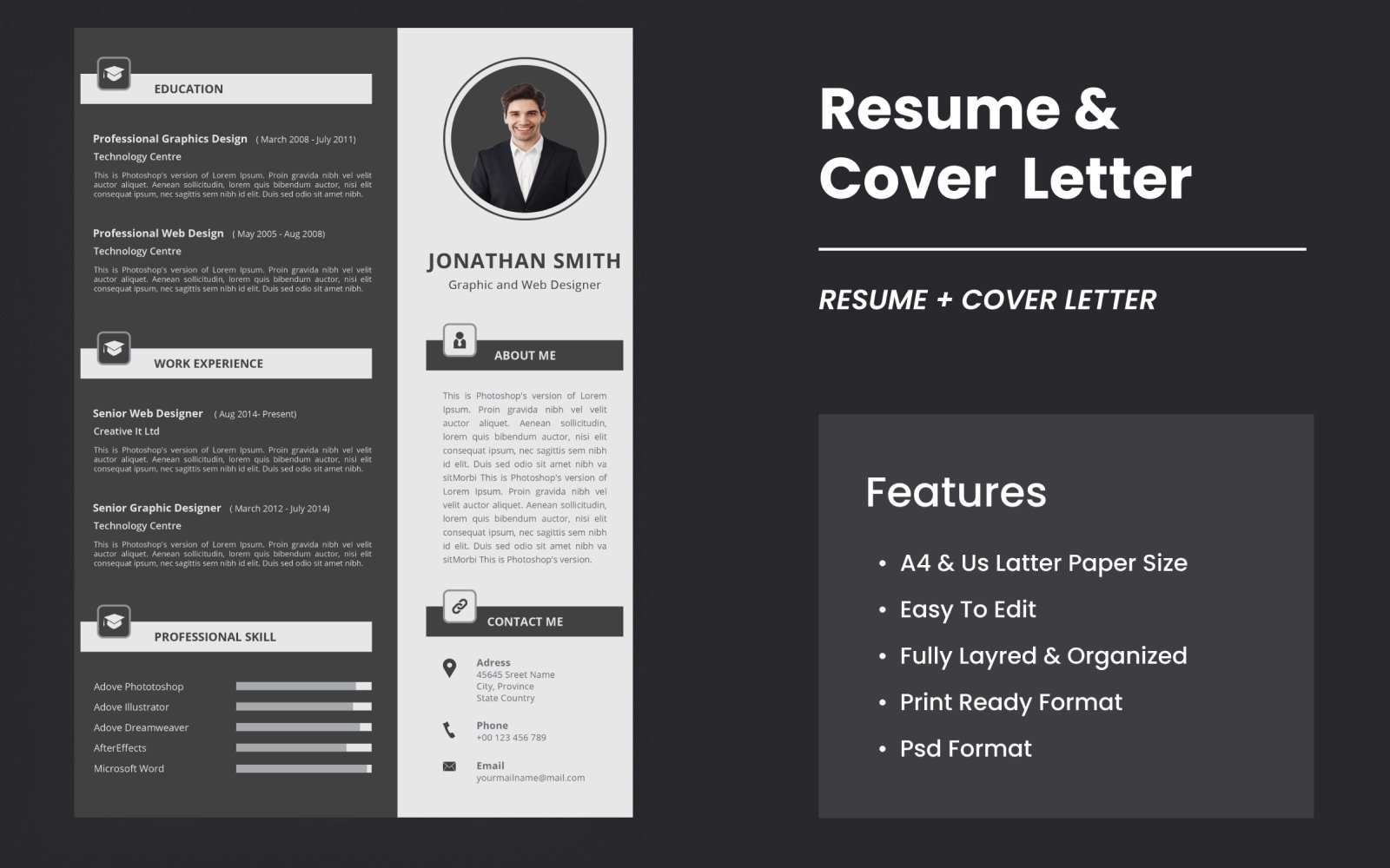 Smart Resume And Cover Letter  Design Template