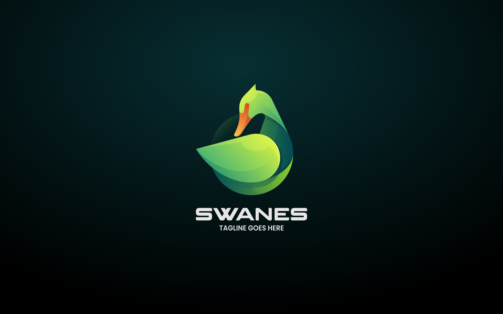 Green Swan Gradient Logo Style