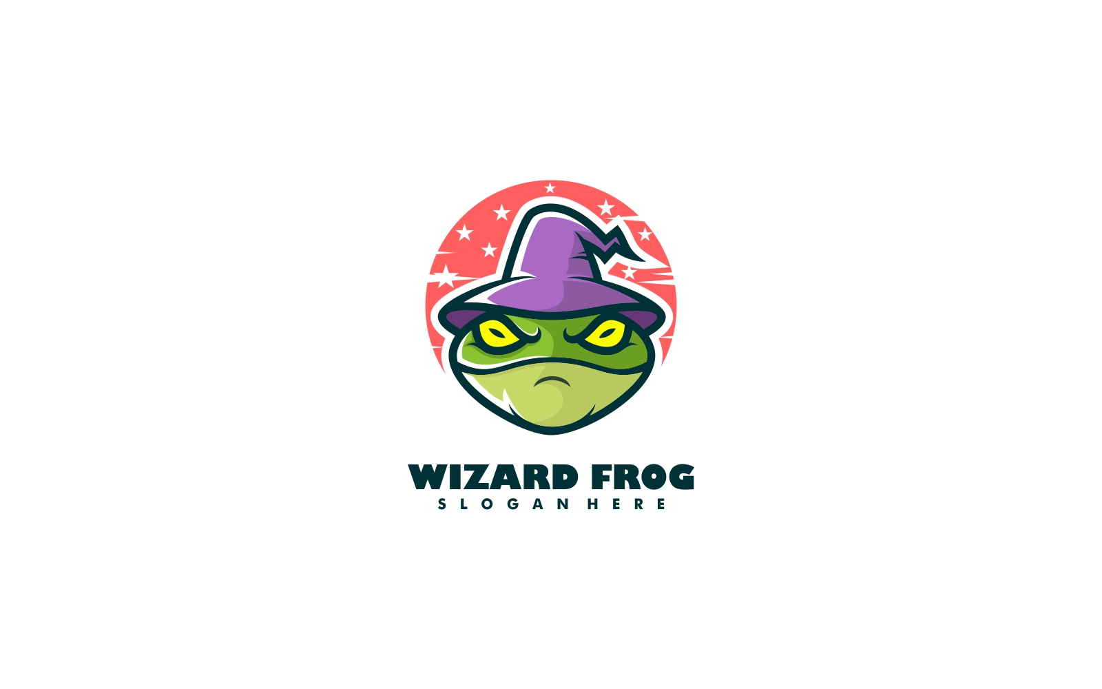 Wizard Frog Mascot Cartoon Logo