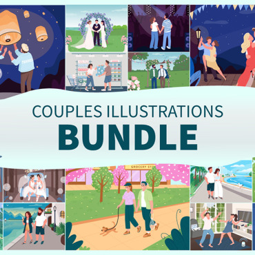 Shopping Romance Illustrations Templates 253096