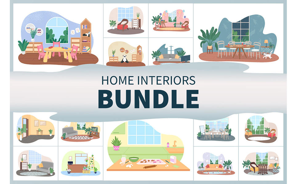 Home Interiors Illustration Bundle