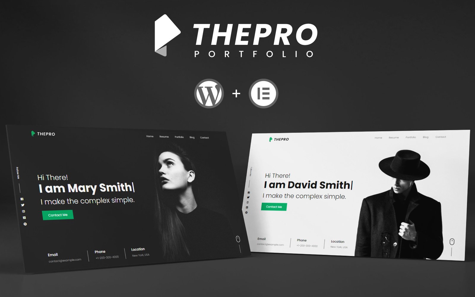 ThePRO - Personal Portfolio WordPress Theme | Outstanding Black and White Website Designs
