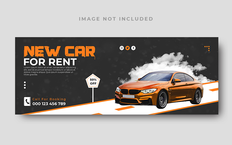Rent Car Promo Social Media Facebook Cover Template