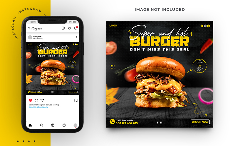 Burger Promo Social Media Post Banner Template