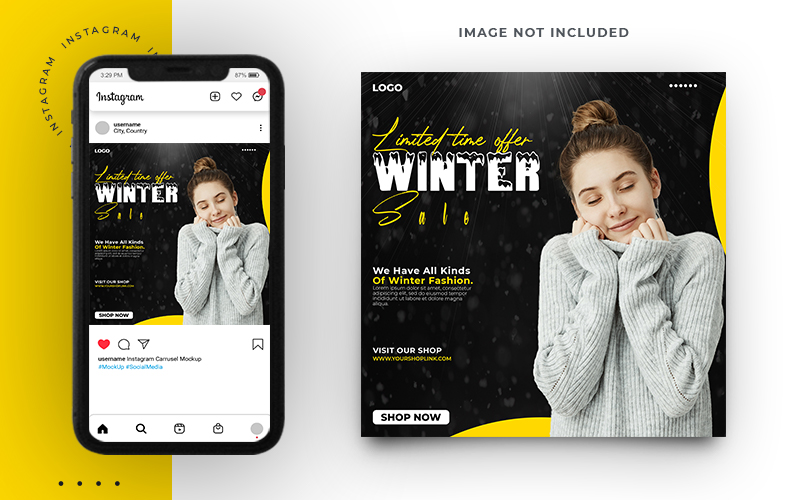 Winter Sale Fashion Social Media Post And Web Banner Template