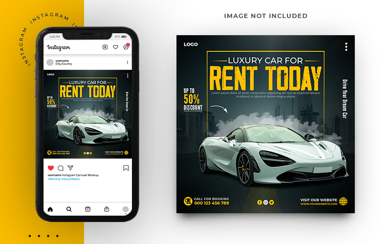 Rent Car Social Media Instagram Template Design