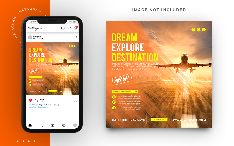 Travel & Tour Social Media Instagram Post And Facebook Post Template