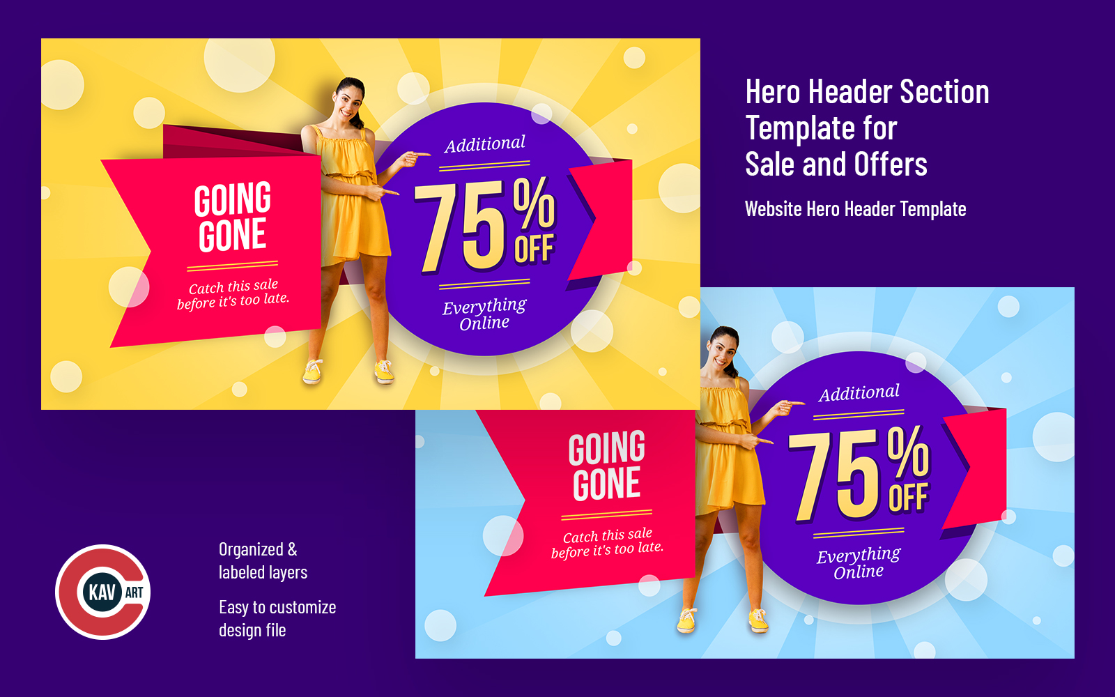 Hero Header Section Template for Fashion Sale and Offers