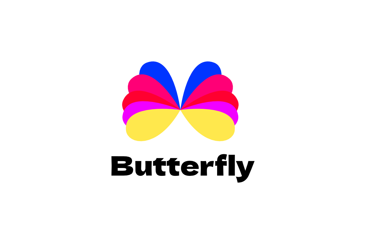 Flat Butterfly Beautiful Logo