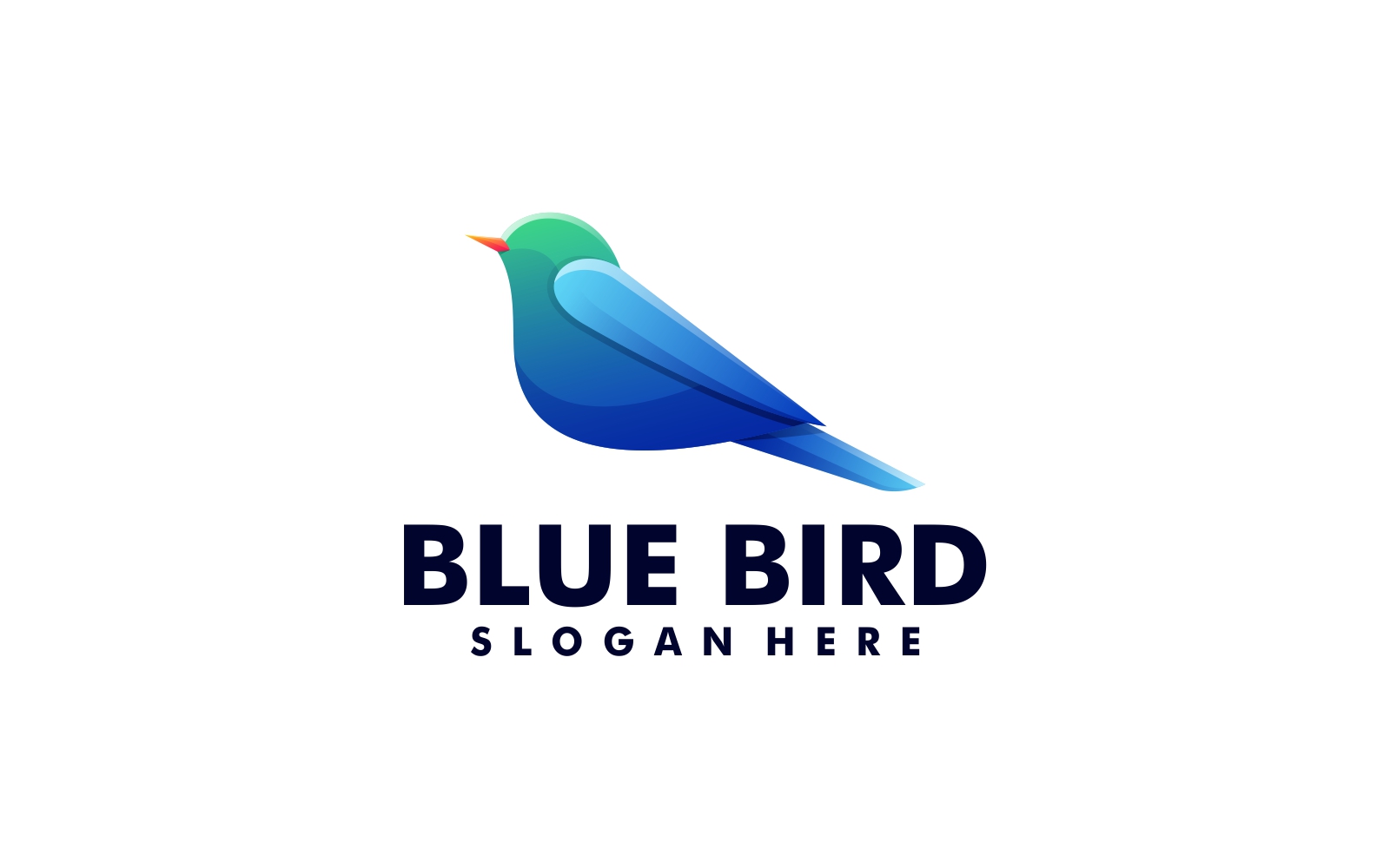 Blue Bird Gradient Logo Design