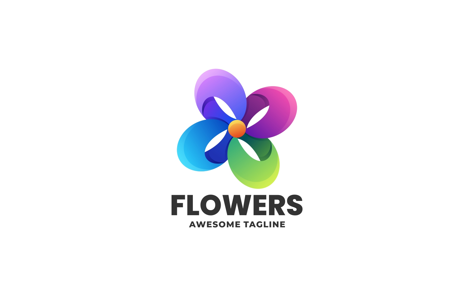 Flowers Gradient Colorful Logo Style