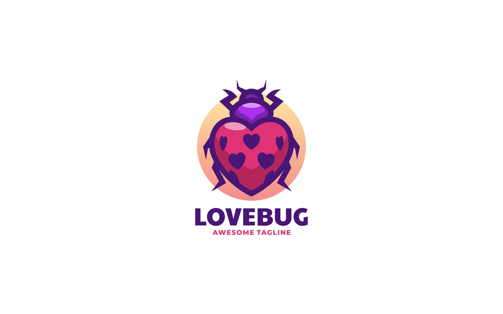 Love Bug Simple Mascot Logo
