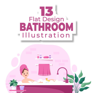 Bathtub Toilet Illustrations Templates 253653