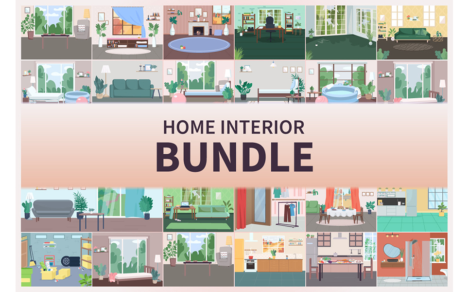 Home Interior Illustrations Bundle