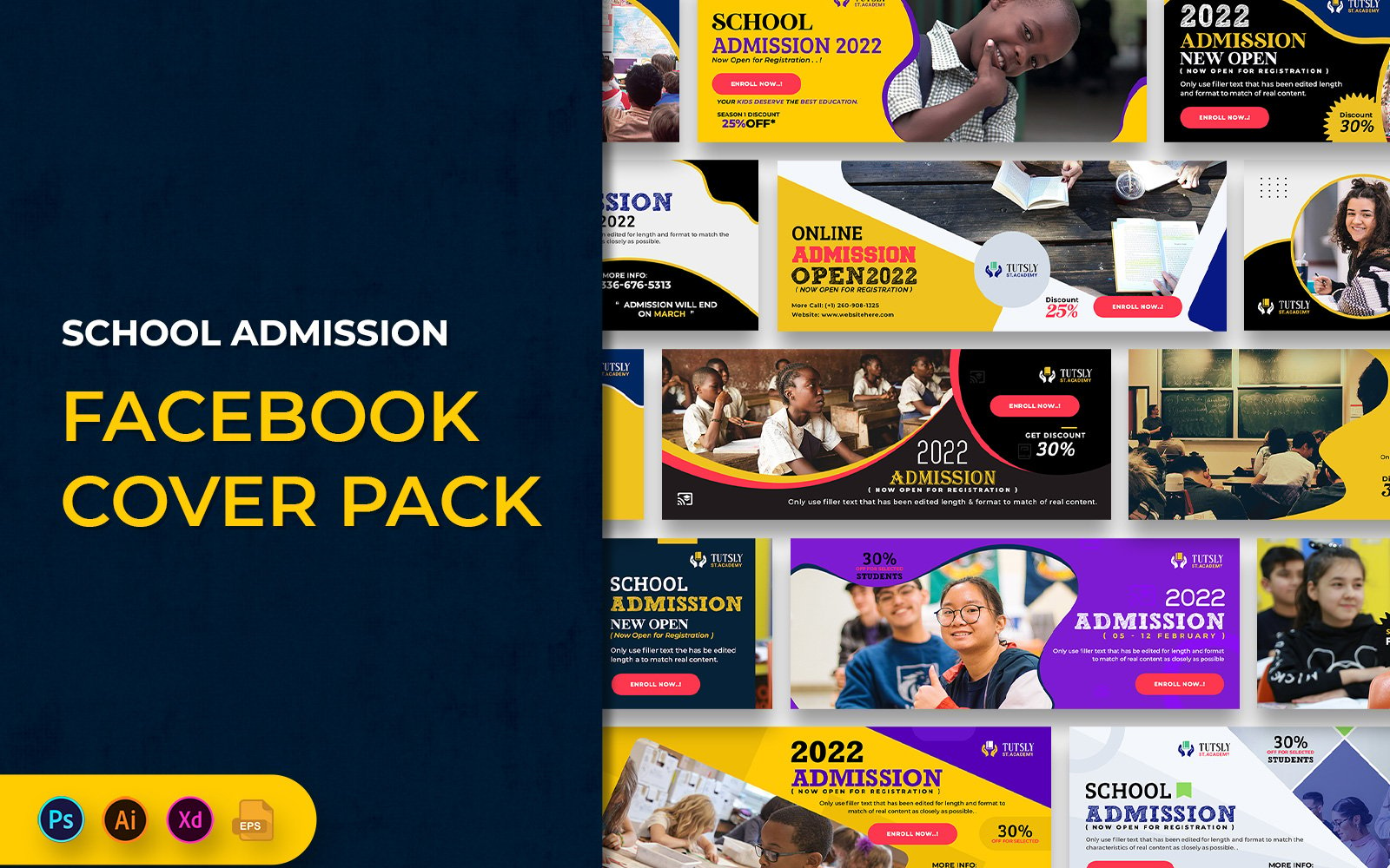 School Admission Open Facebook Cover Banners