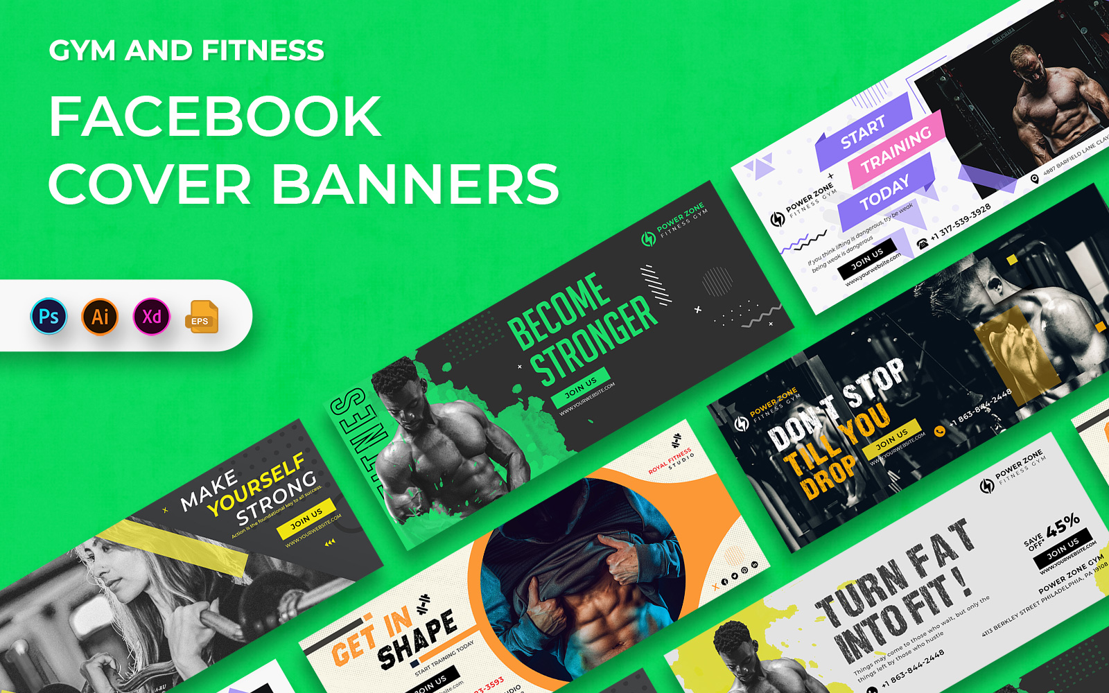 Gym and Fitness Facebook Cover Banners