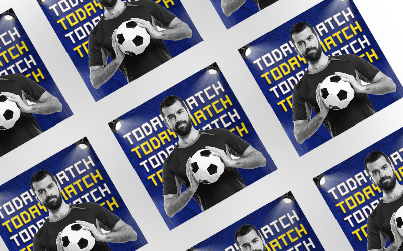 Soccer Man Of The Match Social Media Flyer Banner Design Template