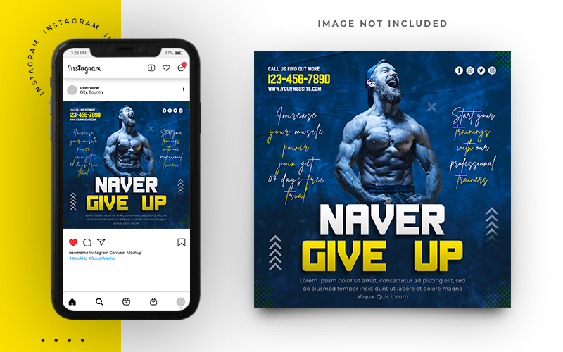 Gym And Fitness Post And Flyer Template Social Media